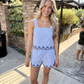 Billiot Scallop Top- Blue