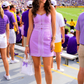 Lina Contrast Mini Dress- Purple/White