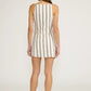 Aurelia Mini Dress- White/Brown