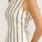 Aurelia Mini Dress- White/Brown