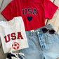 USA Heart Top- Red