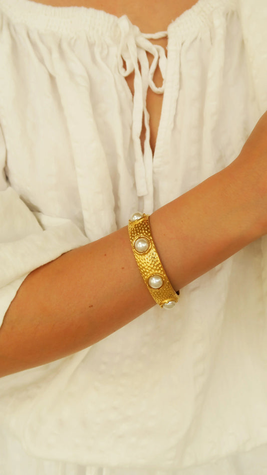 Maverick Cuff Bracelet- Pearl