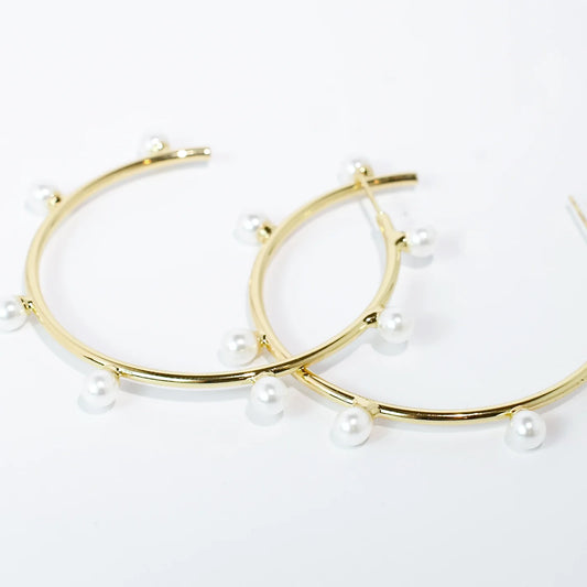 Celeste Pearl Hoops