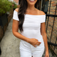 Leslie Off Shoulder Top- White