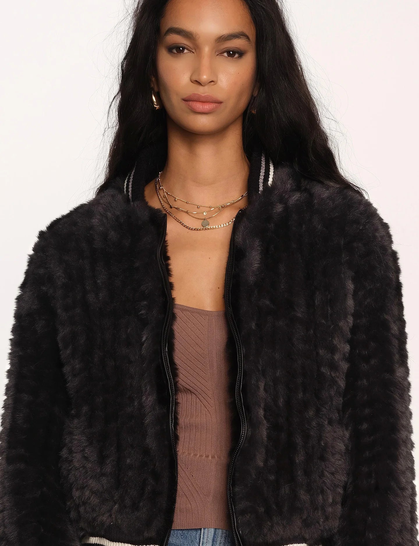 Dallas Faux Fur Jacket- Black