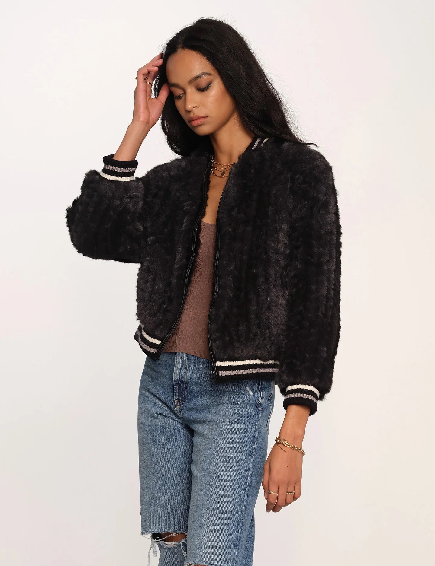 Dallas Faux Fur Jacket- Black