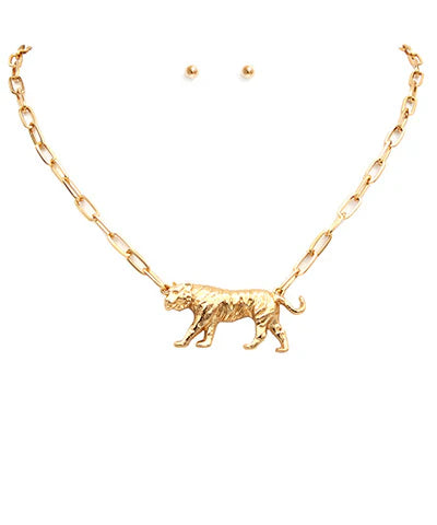 Tiger Paper Clip Necklace