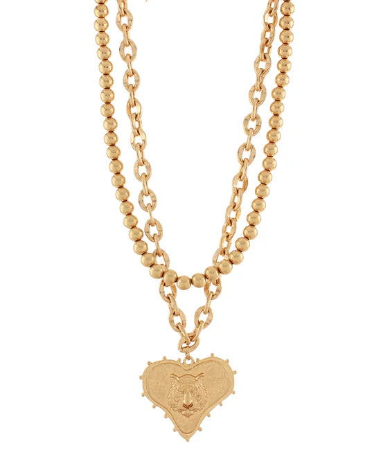 Tiger Heart Layered Necklace