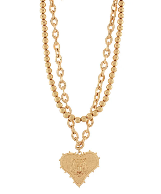 Tiger Heart Layered Necklace