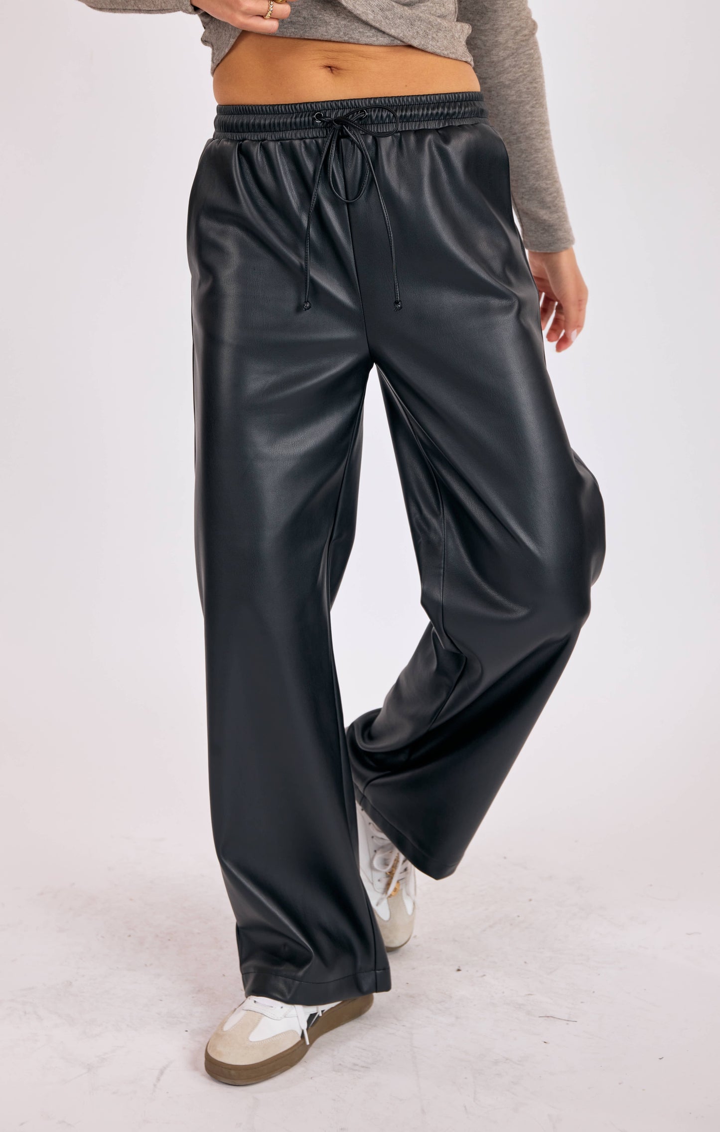 Ranch Rebel Soft Vegan Leather Pants- Black