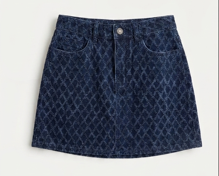 Diamond Denin Skirt- Blue