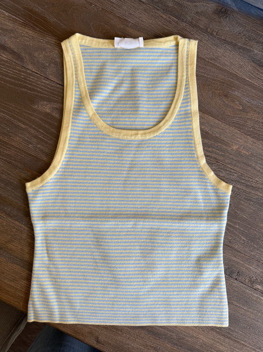 Landon Striped Tank- Blue/Yellow