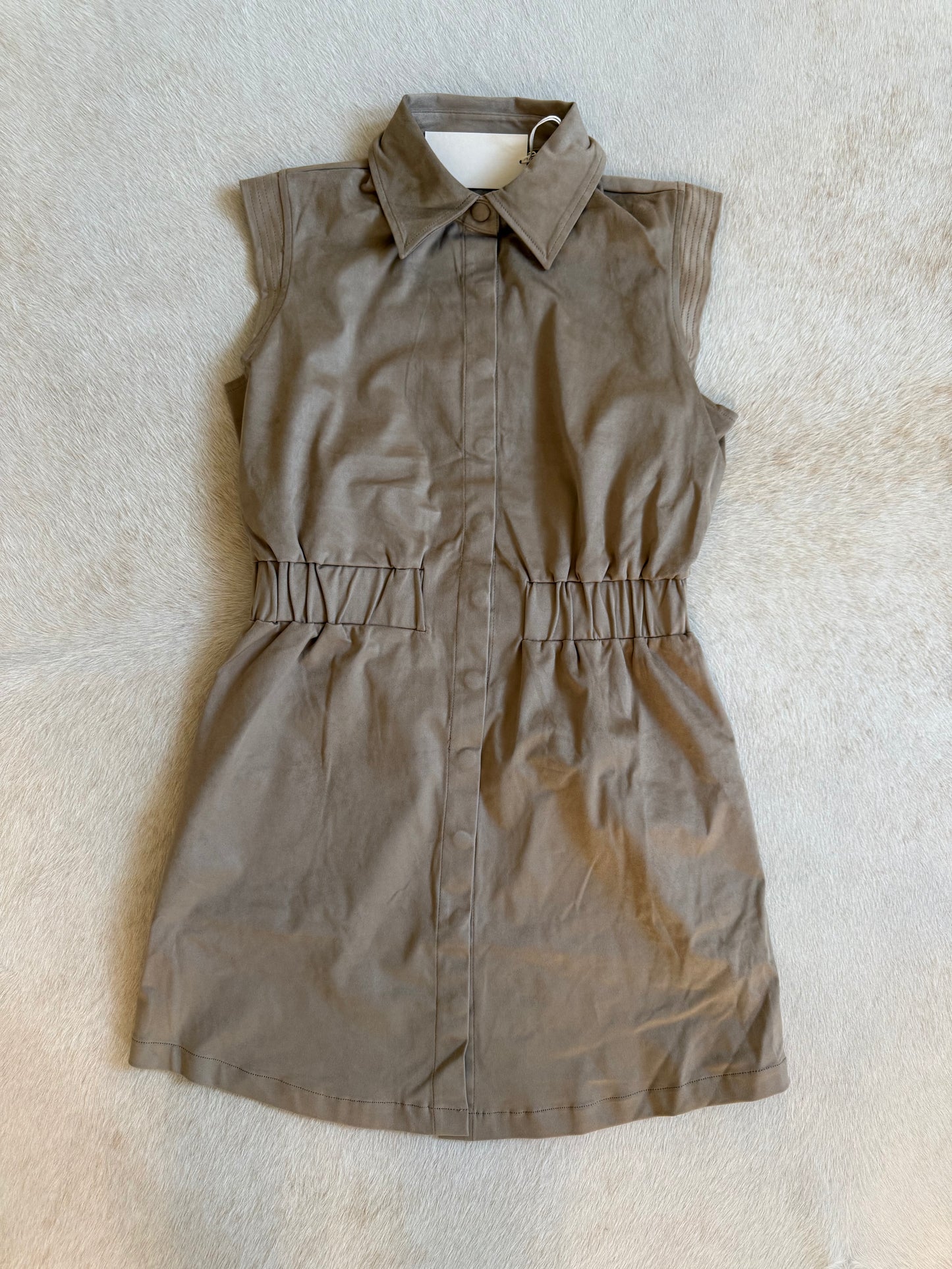 Ellie Suede Mini Dress- Sand