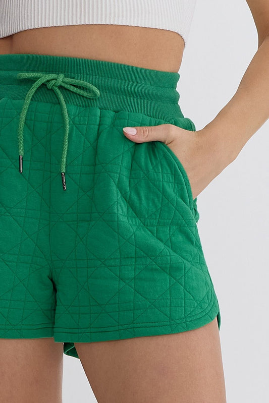 Georgia Textured Shorts- Green