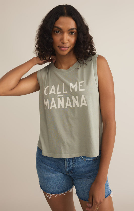 Z Supply Manana La Mer Tank- Sage