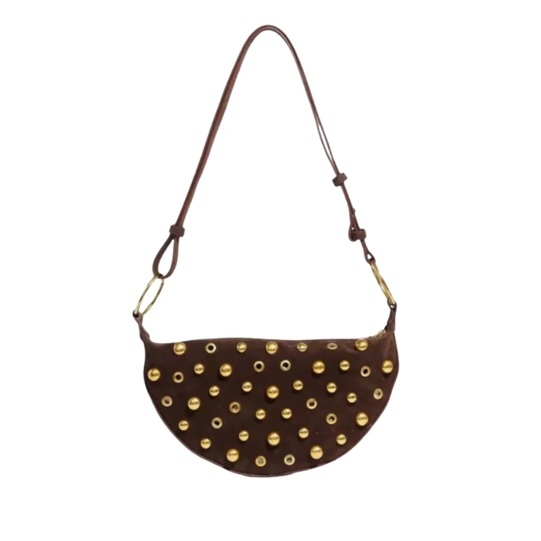 Maeve Studded Bag- Brown