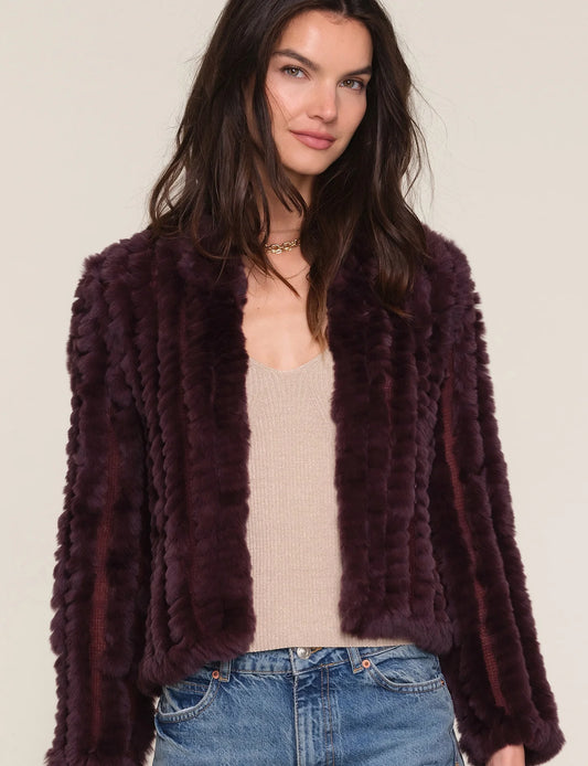 Rosa Fur Jacket- Bordeaux