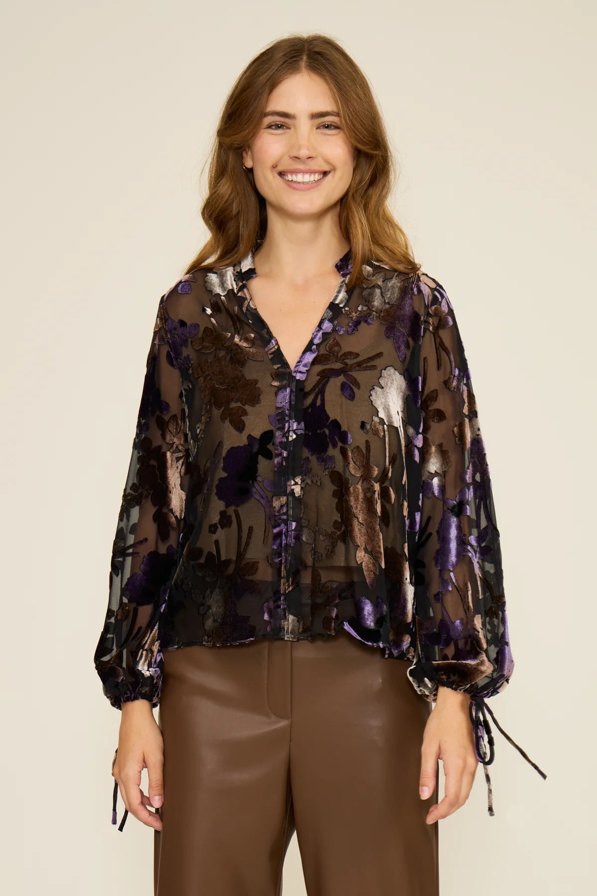 Jacaranda Burnout Top- Purple