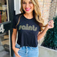 Saints Crop Tee- Black