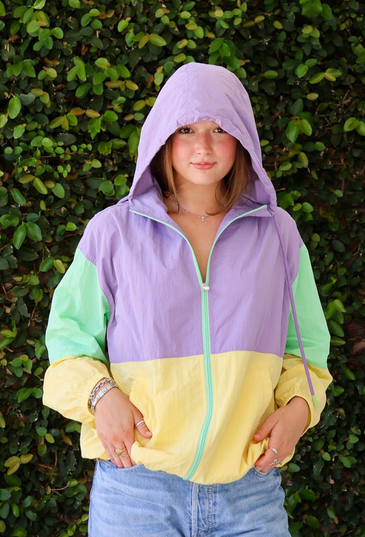 Hooded Mardi Pastel Windbreaker