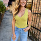 Bowen Ribbed Bodysuit- Avocado