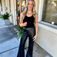 Reece Ribbed Sweater Bodysuit- Black