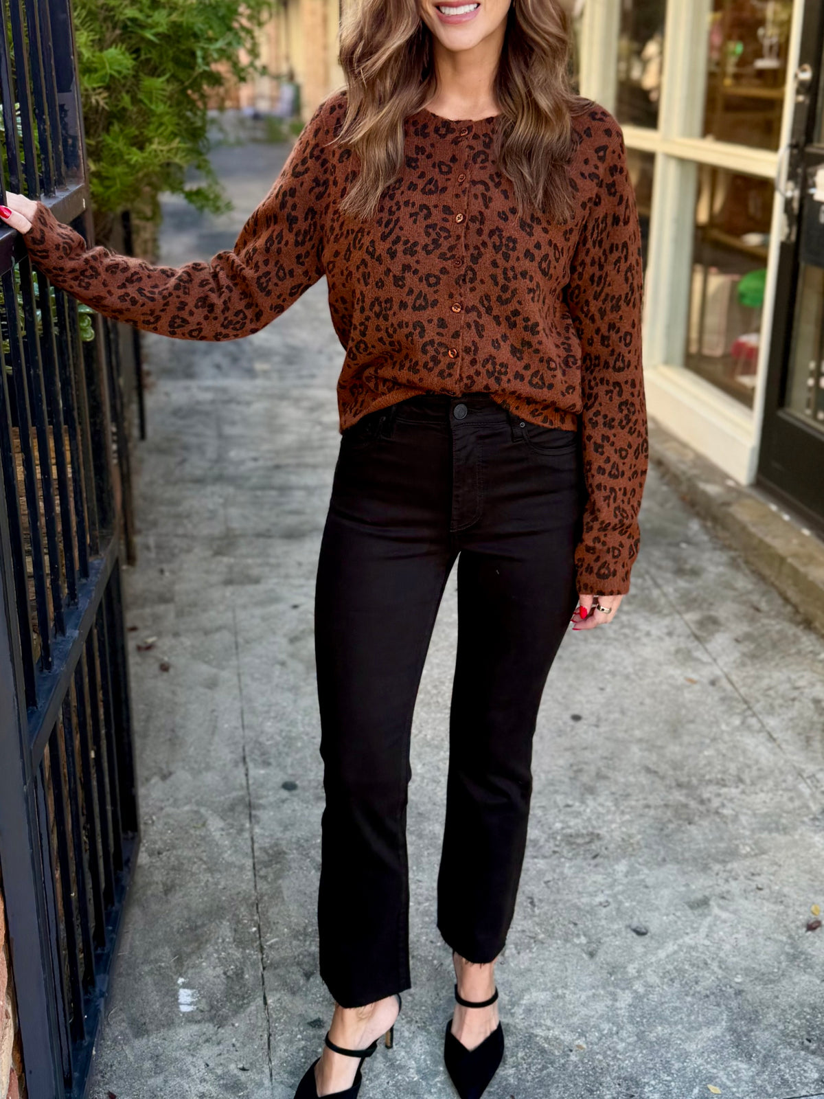Z Supply Medina Leopard Cardigan- Burnt Umber