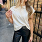 Campo Cap Sleeve Top- Ecru