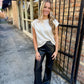 Campo Cap Sleeve Top- Ecru