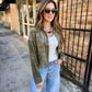 Z Supply All Day Cropped Suede Jacket- Monstera