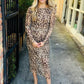 Leopard Mesh Dress