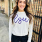 LSU Rhinestone Script Sweater