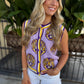 Queen LSU Knit Button Up Vest