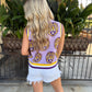 Queen LSU Knit Button Up Vest