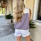 Queen LSU Mascot Striped Knit Tank
