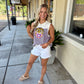Queen LSU Mascot Striped Knit Tank