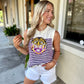 Queen LSU Mascot Striped Knit Tank