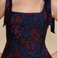 Sabrina Brocade Top- Navy Multi