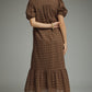 Jade Eyelet Maxi Dress- Brown