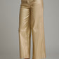 Metallic Wide Leg Pants- Gold