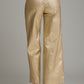 Metallic Wide Leg Pants- Gold