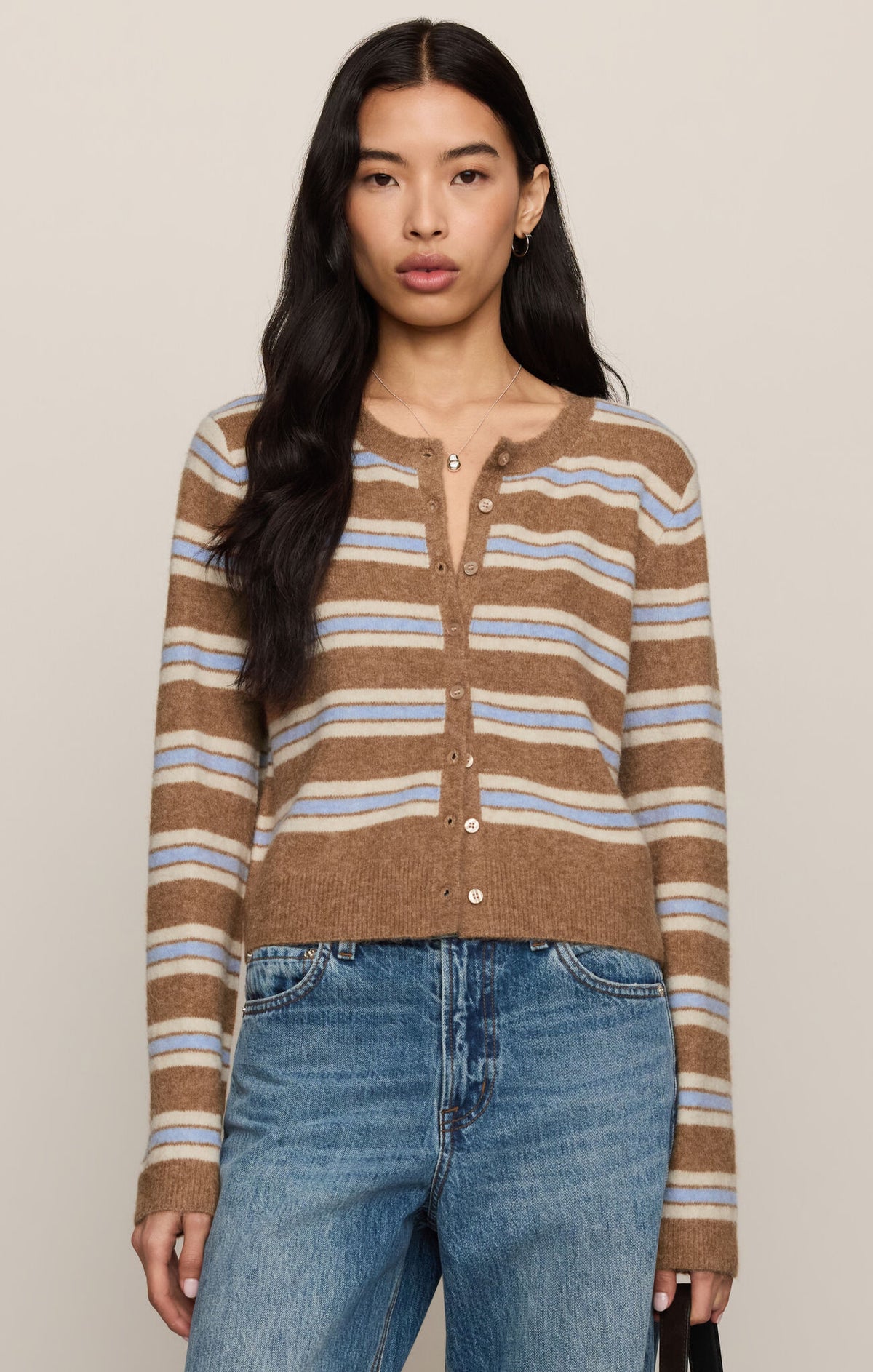 Z Supply Madina Stripe Cardigan-Golden