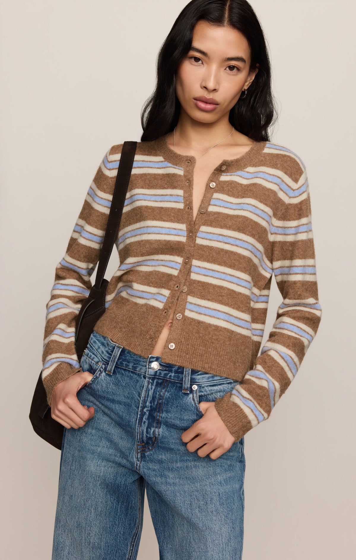Z Supply Madina Stripe Cardigan-Golden