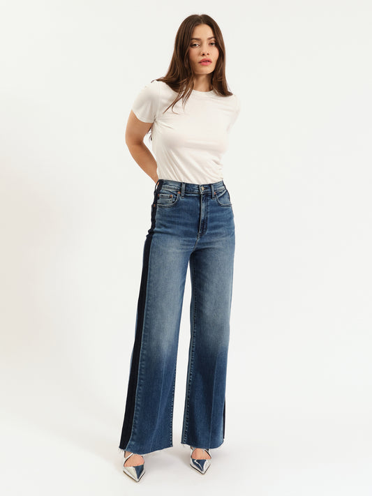 Far Out High Rise Wide Leg- Tuxedo