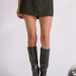 Metallic Tweed Pocket Mini Skirt- Black