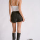Metallic Tweed Pocket Mini Skirt- Black
