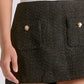 Metallic Tweed Pocket Mini Skirt- Black