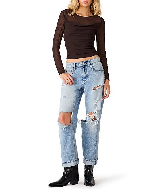 Lillie-Marie Knit Top- Dark Toffee