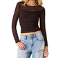 Lillie-Marie Knit Top- Dark Toffee