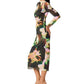 Mo Mesh Mock Neck Midi Dress- Floral